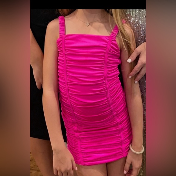 Katie J NYC Pink Ruched Dress